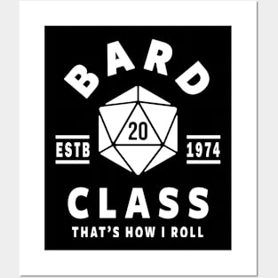 BARD CLASS, DUNGEON GAME MASTER DRAGONS DICE GAME DND D20 D&D DM Posters and Art